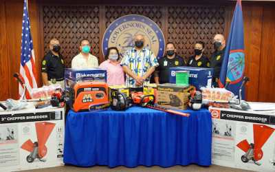 Acting Governor Presents $10K in New Equipment for Island Beautification